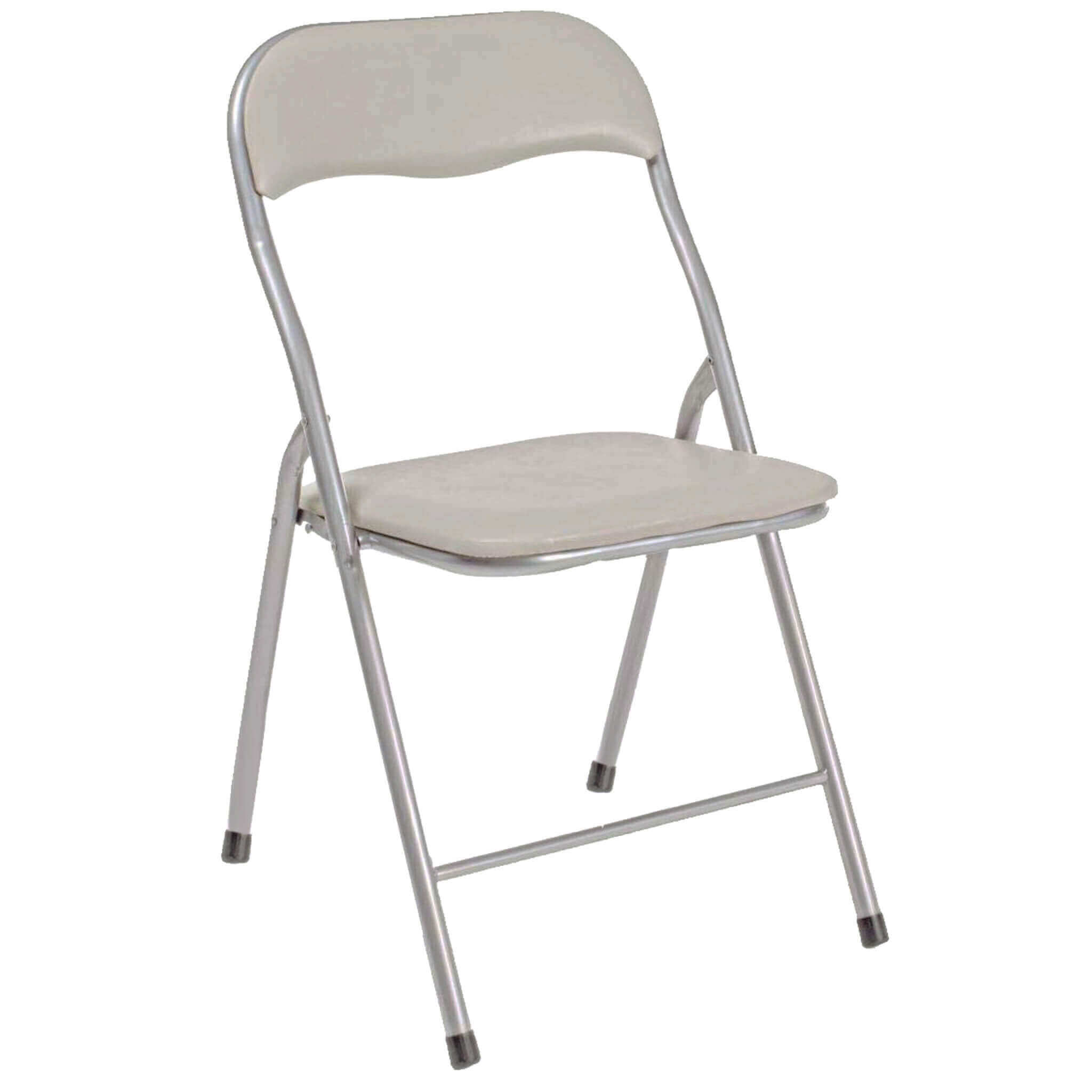 Sedia pieghevole da interno in acciaio con seduta e schienale in PVC imbottito Closy