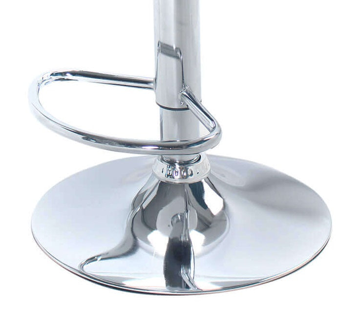 Sgabello da interno bar con struttura in acciaio e seduta rivestita in ecopelle Steel Power