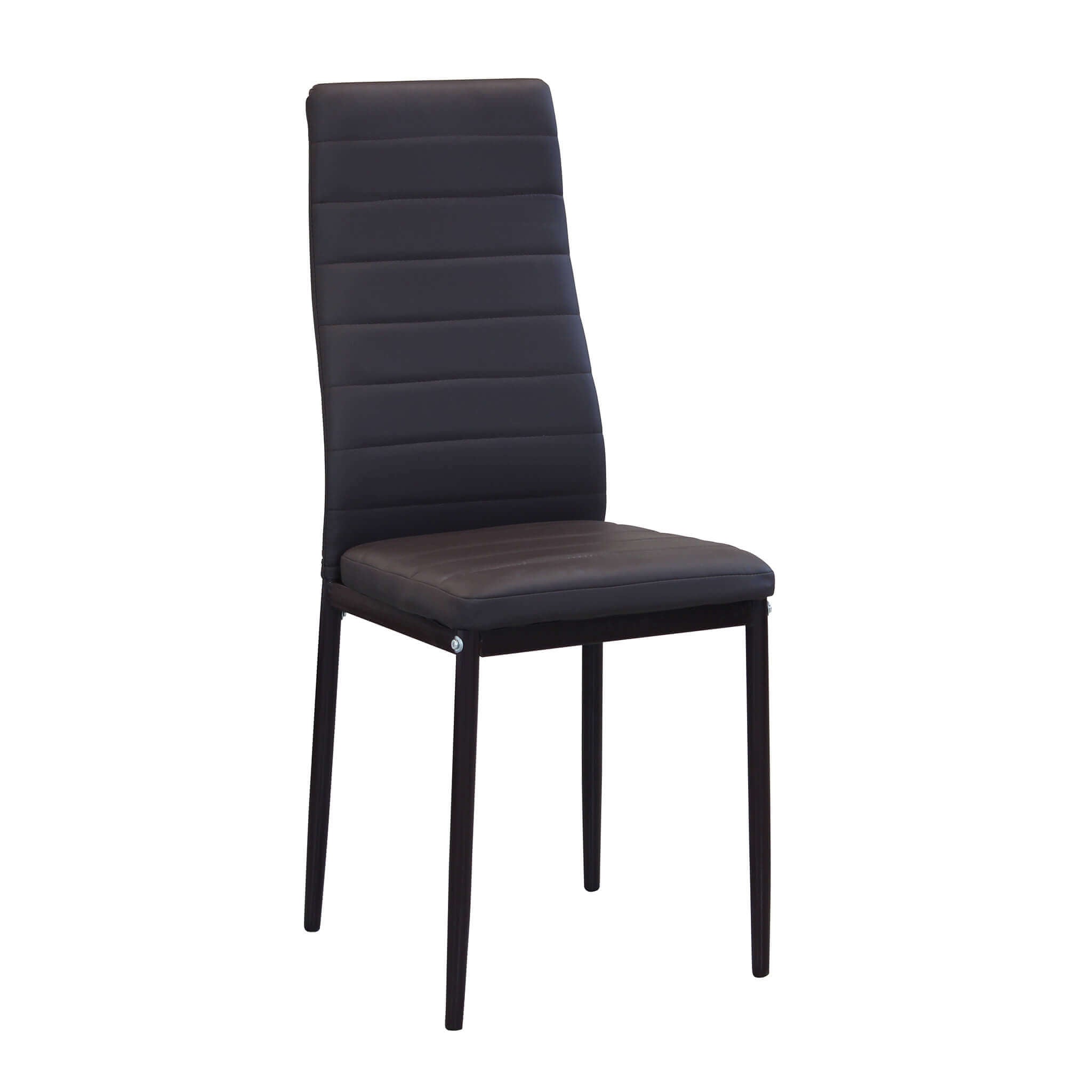 Sedia da interno in acciaio con schienale e seduta in ecopelle Vivian