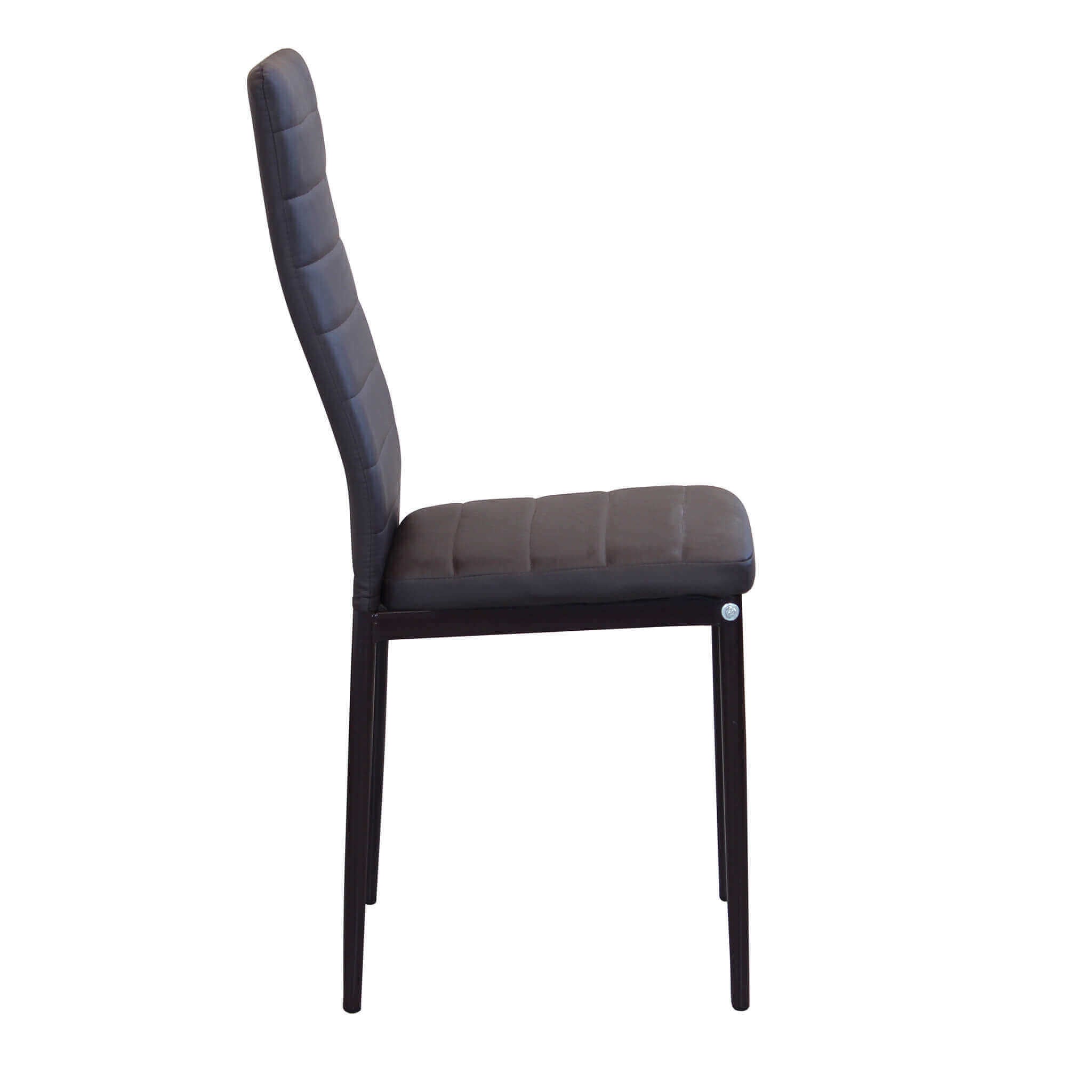 Sedia da interno in acciaio con schienale e seduta in ecopelle Vivian