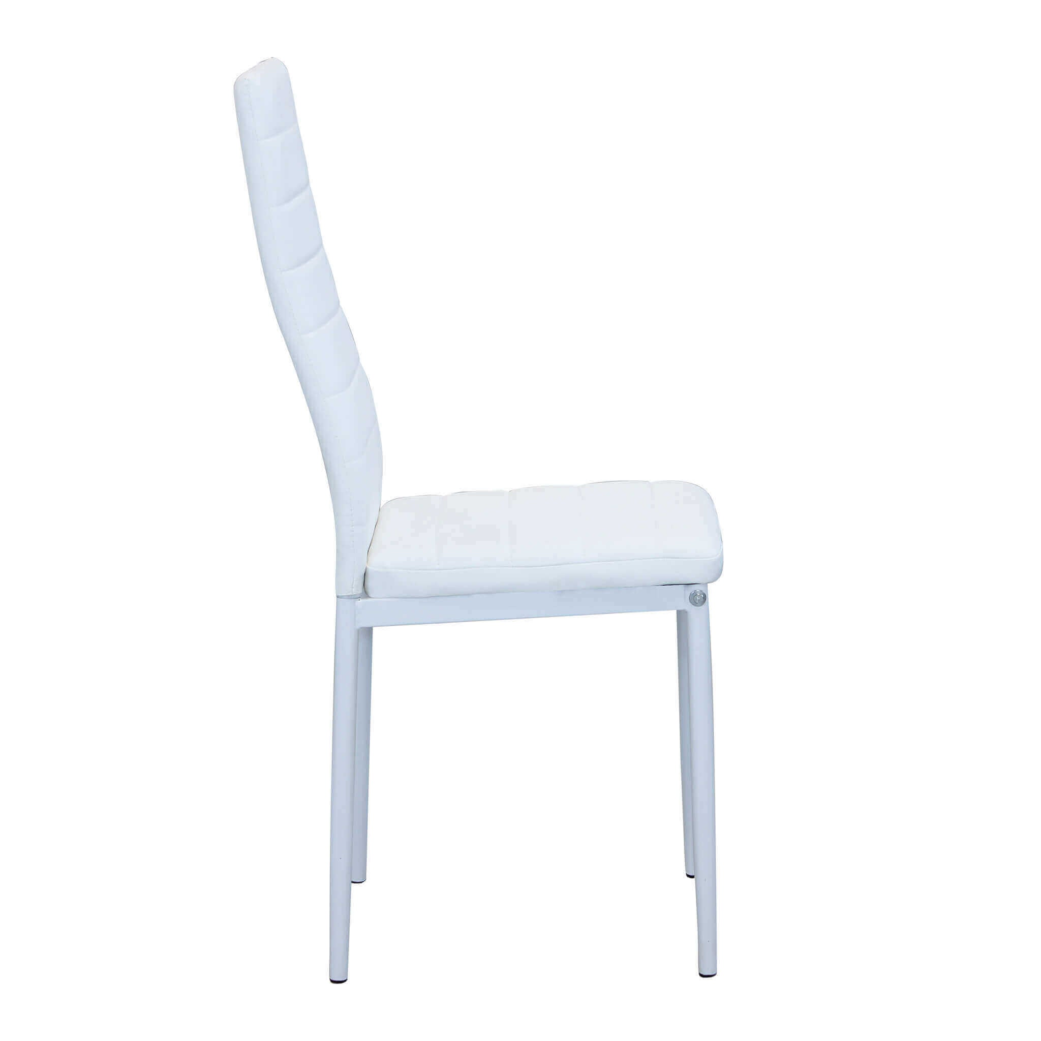 Sedia da interno in acciaio con schienale e seduta in ecopelle Vivian