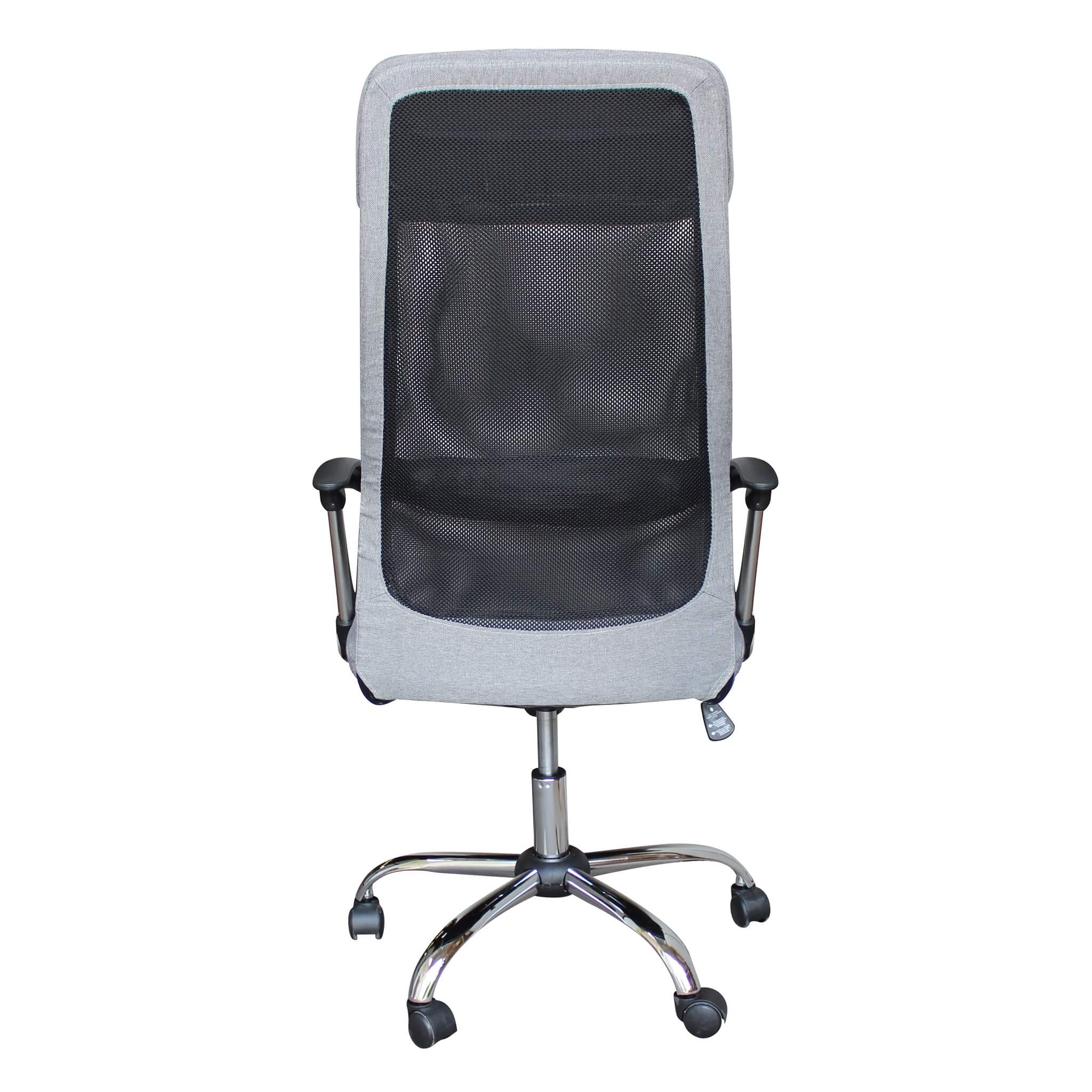 Poltrona sedia grigia da ufficio in poliuretano con altezza e braccioli