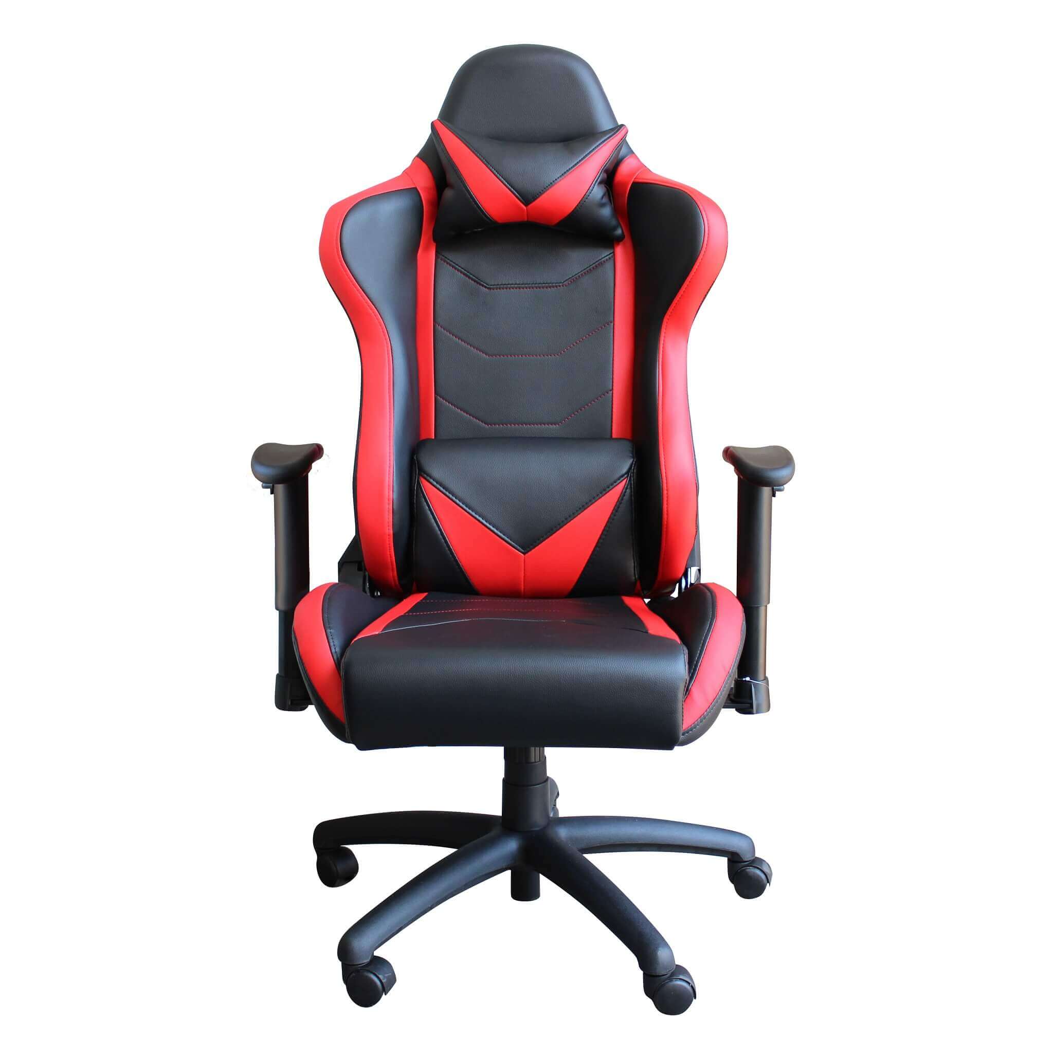 Poltrona da ufficio e gaming ergonomica in pelle nera rossa multiposizio