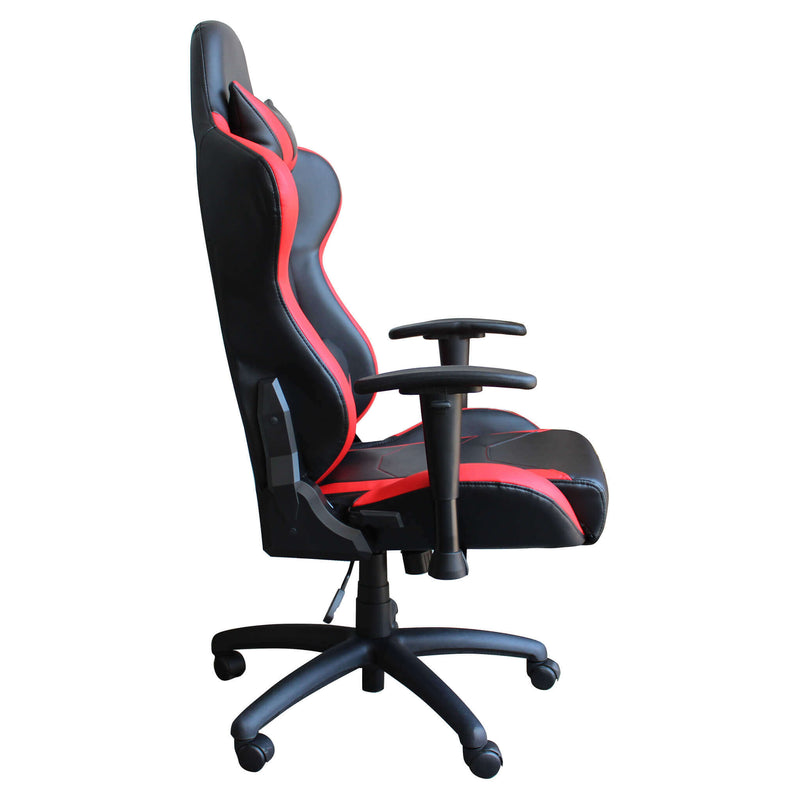 Poltrona da ufficio e gaming ergonomica in pelle nera rossa multiposizio