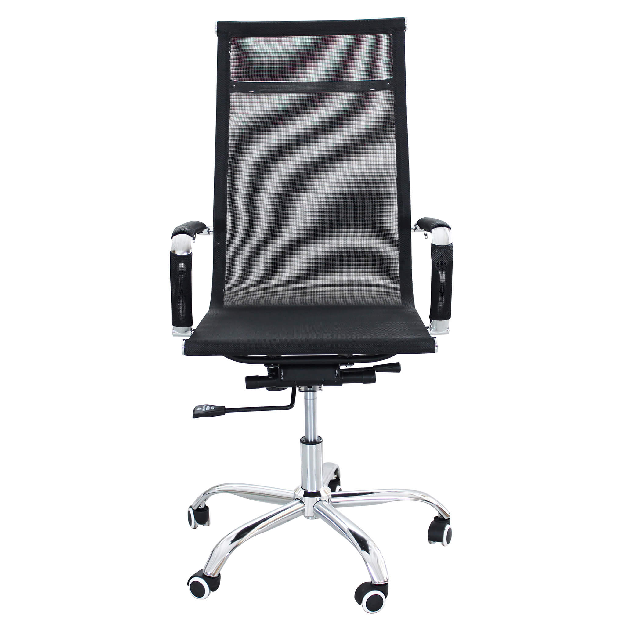 Poltrona sedia da ufficio con altezza regolabile e finiture cromate Saph