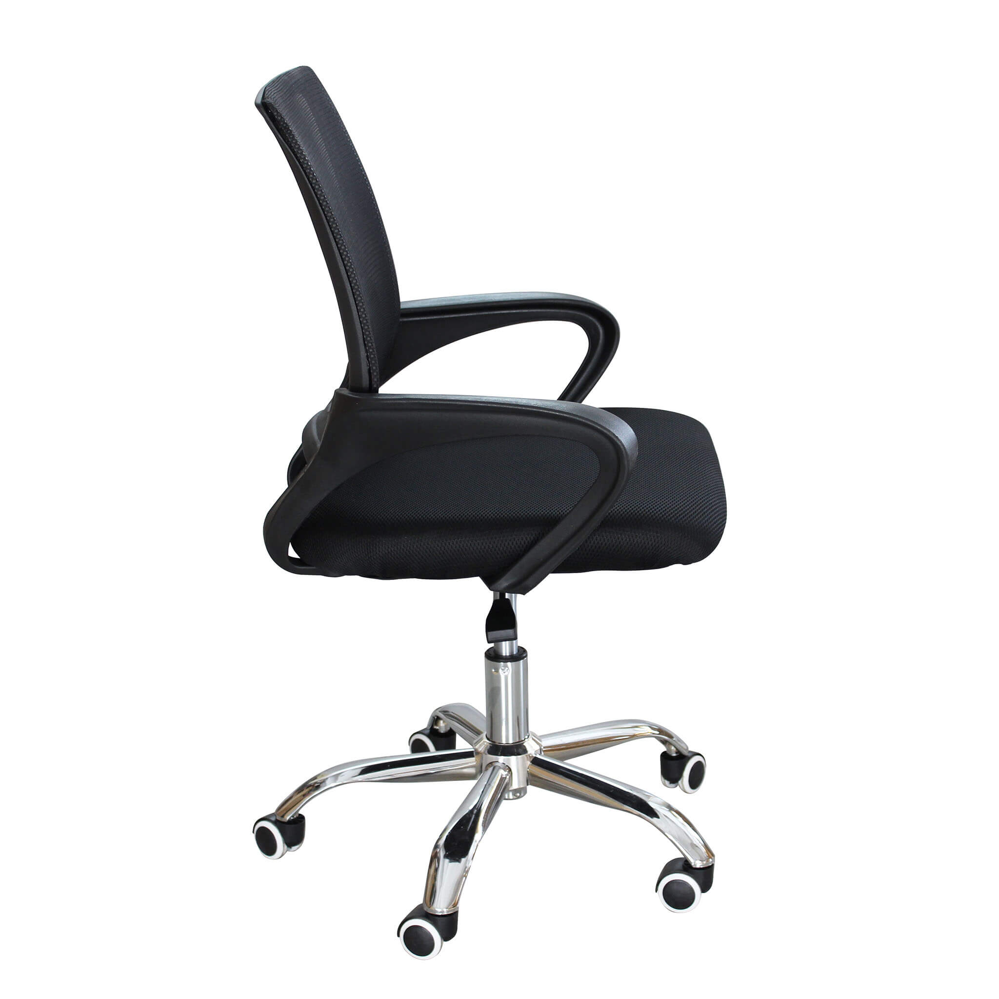 Poltrona sedia da ufficio con altezza regolabile e base cromata Caraxes