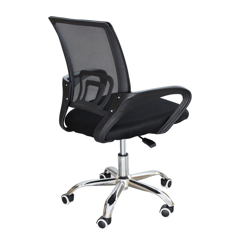 Poltrona sedia da ufficio con altezza regolabile e base cromata Caraxes