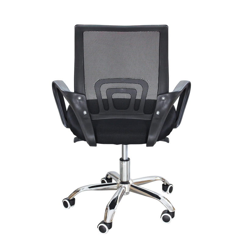 Poltrona sedia da ufficio con altezza regolabile e base cromata Caraxes