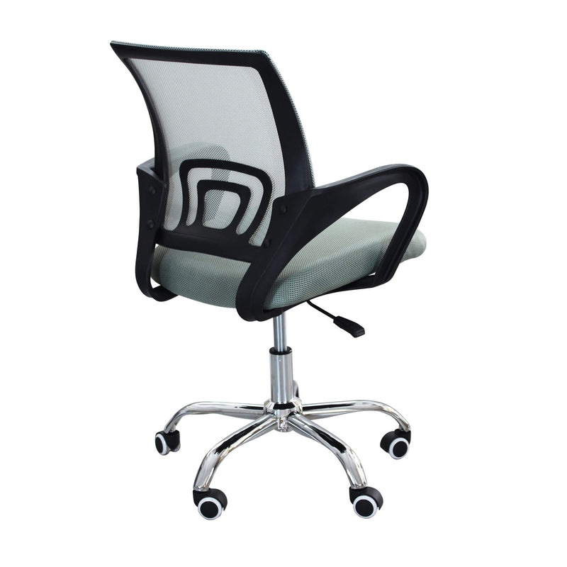 Poltrona sedia da ufficio grigia con altezza regolabile e base cromata Z