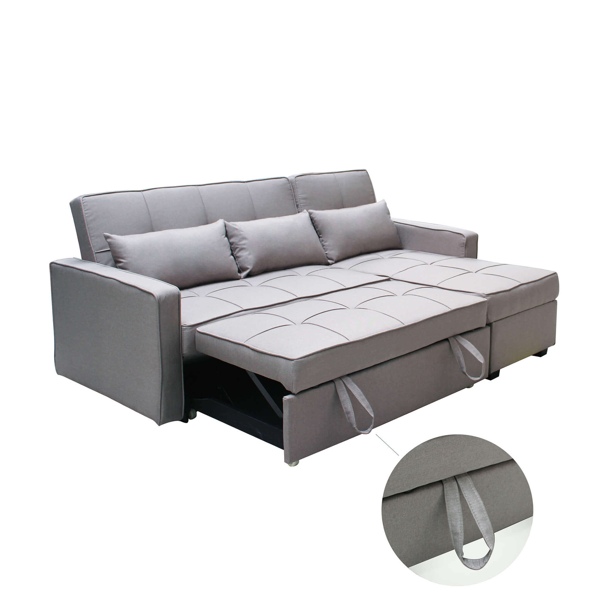 Divano letto da interno in acciaio e tessuto con cuscini inclusi Easy Bed