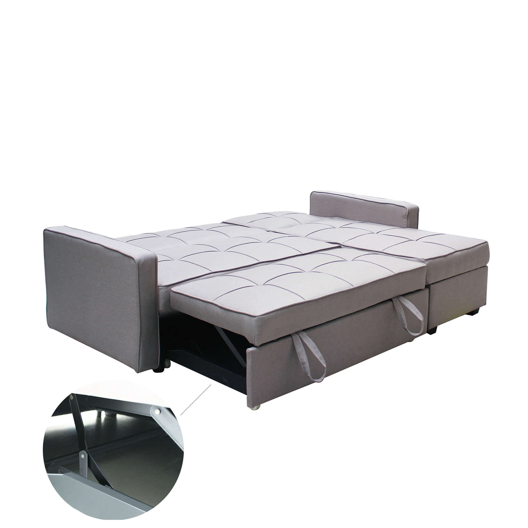 Divano letto da interno in acciaio e tessuto con cuscini inclusi Easy Bed