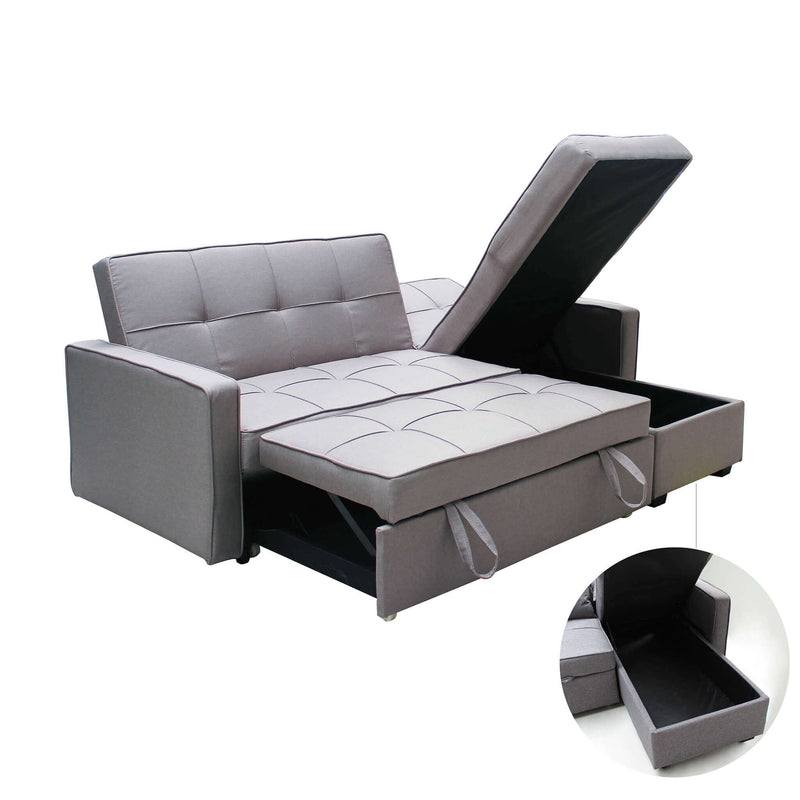 Divano letto da interno in acciaio e tessuto con cuscini inclusi Easy Bed