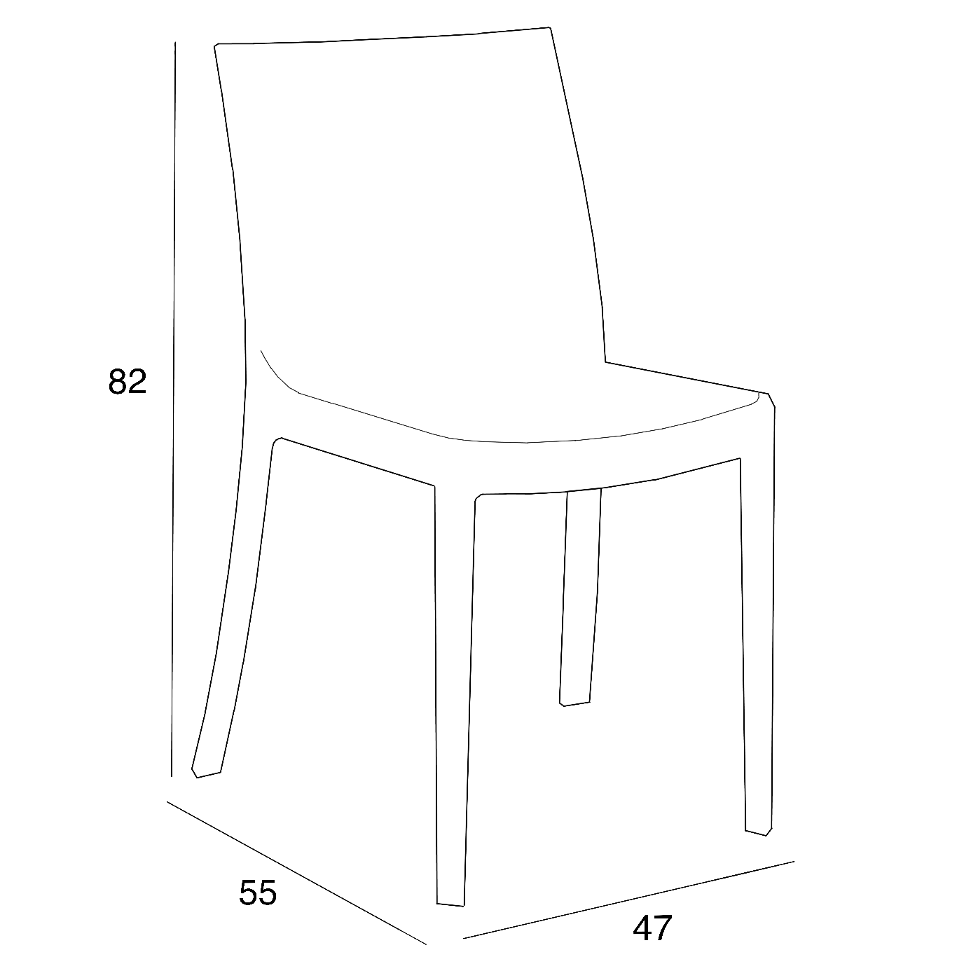 Sedia in polipropilene per esterno impilabile GEMMA