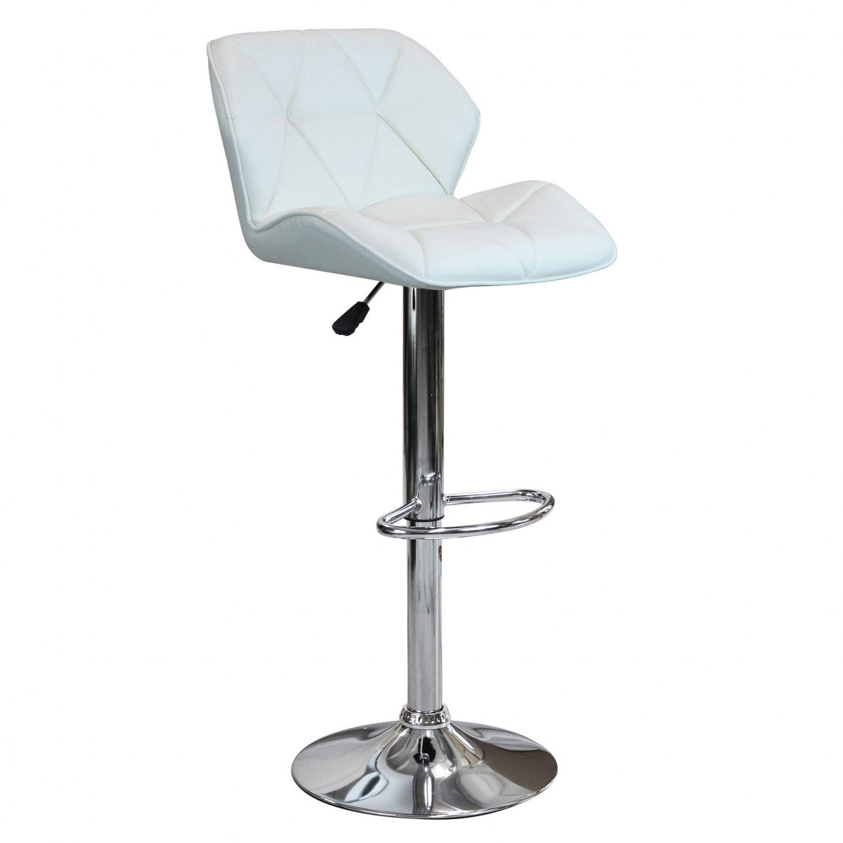 Sgabello in metallo girevole e regolabile con seduta in ecopelle PRAGA