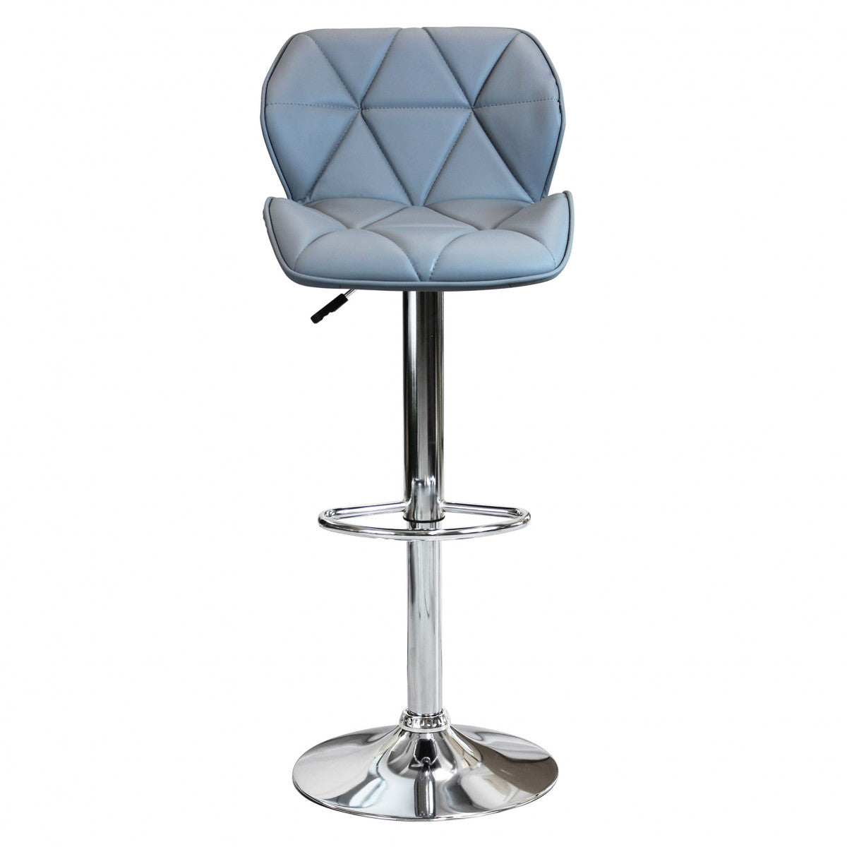 Sgabello in metallo girevole e regolabile con seduta in ecopelle PRAGA