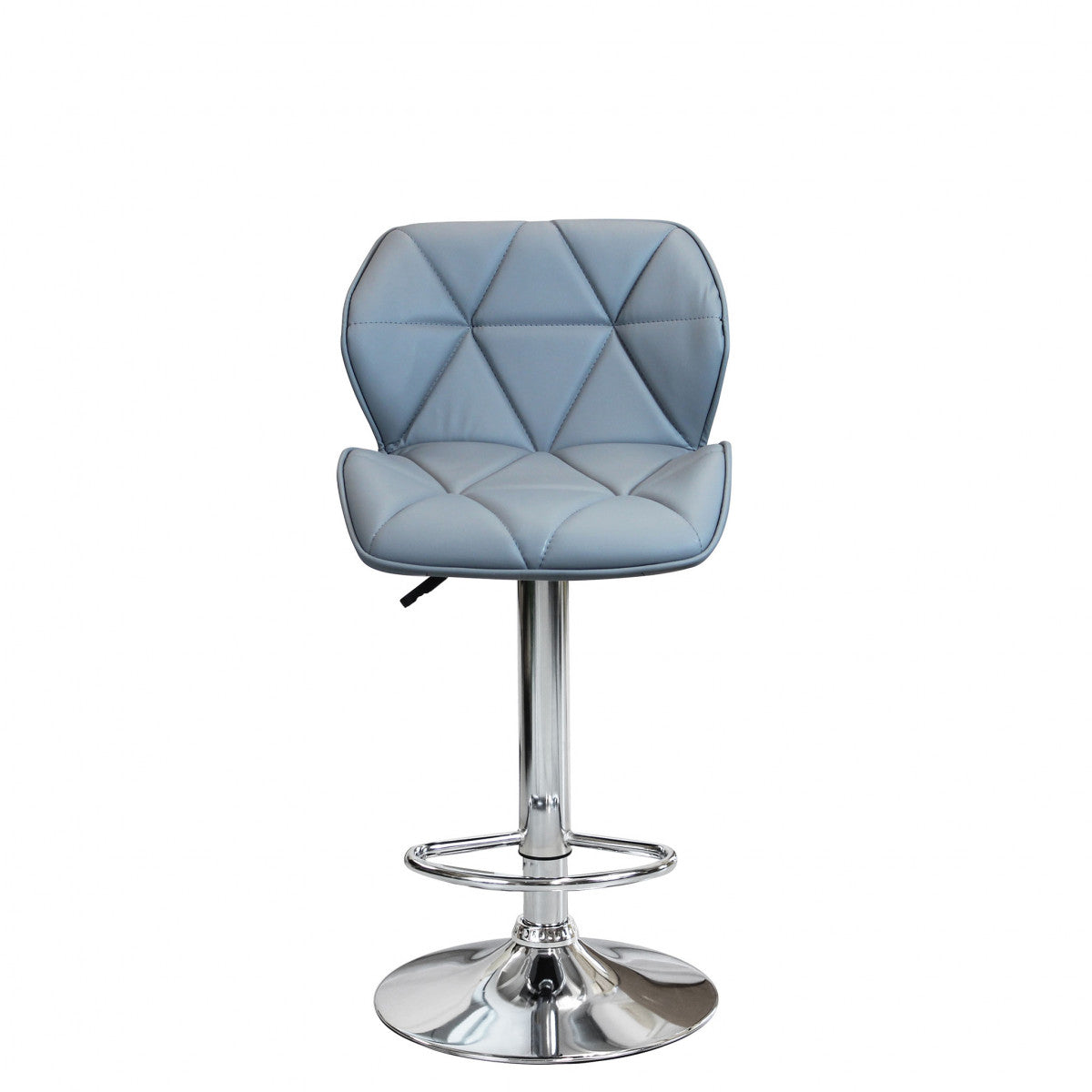 Sgabello in metallo girevole e regolabile con seduta in ecopelle PRAGA