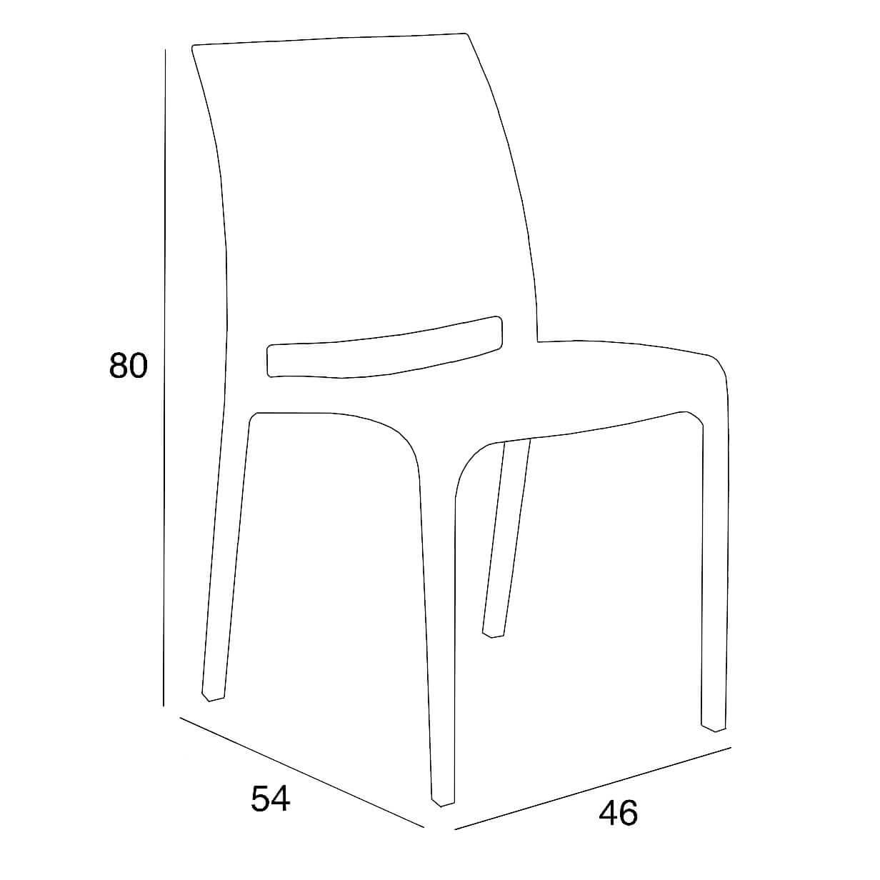 Sedia in polipropilene per esterno con tappi antiscivolo impilabili LIRI