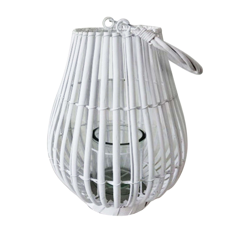 Lanterna in vimini con portacandela in vetro Vimini Selection