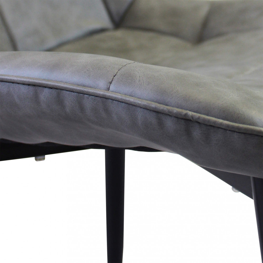 Sedia larga da interno sala da pranzo con struttura in metallo e seduta morbida rivestita in ecopelle No Arm