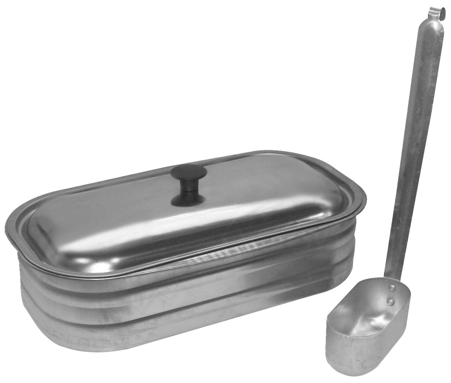 Bollitore vaschetta e mestolo inox per cucine stufe a legna Nordica 4,5