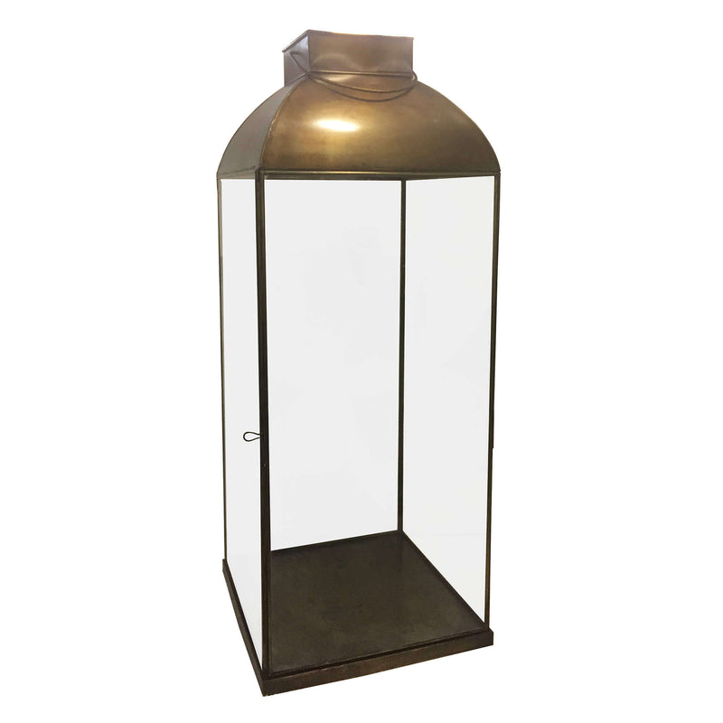 Lanterna in acciaio e vetro effetto ottone antico Golden Light