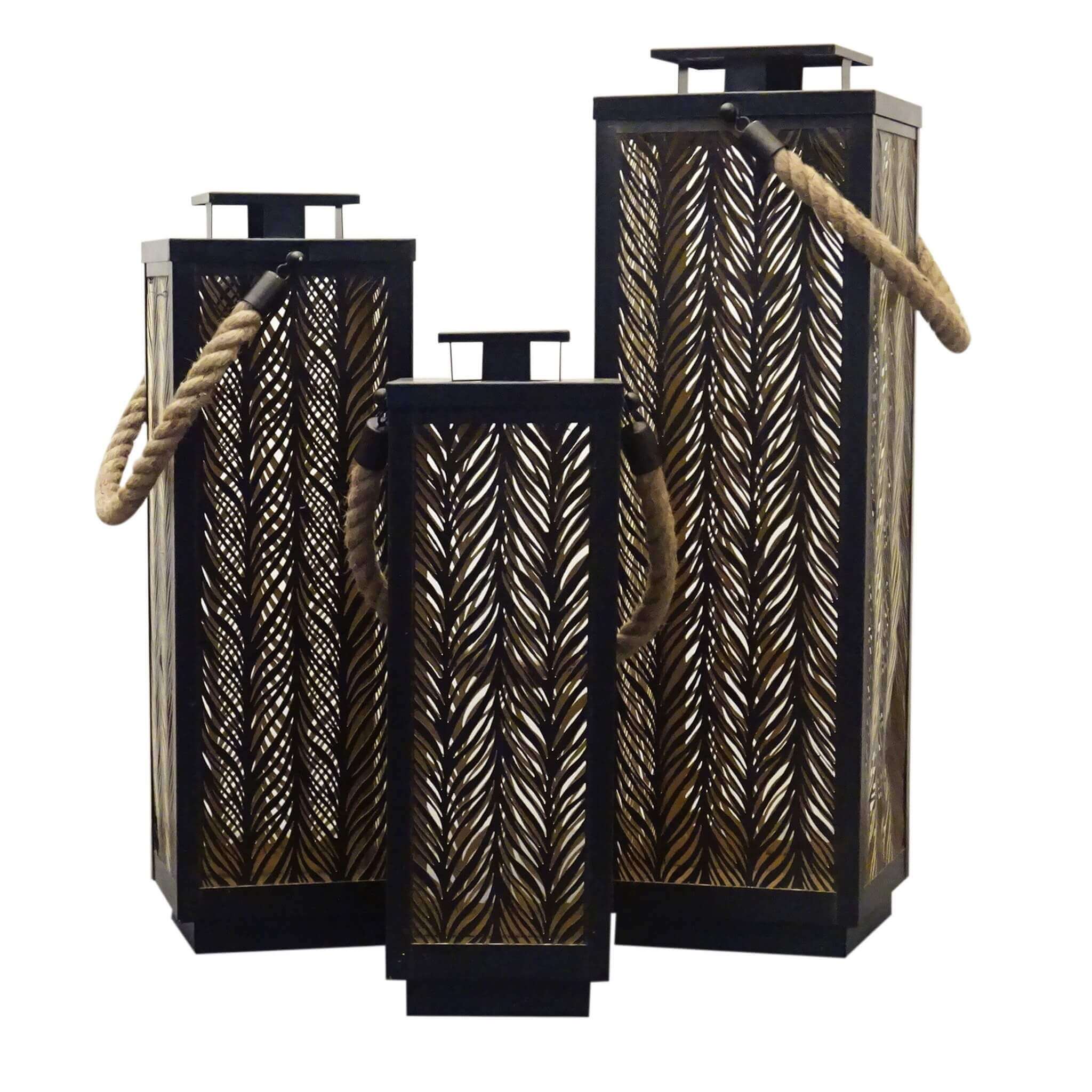 Set Di 3 Lanterne In Metallo Clarisse
