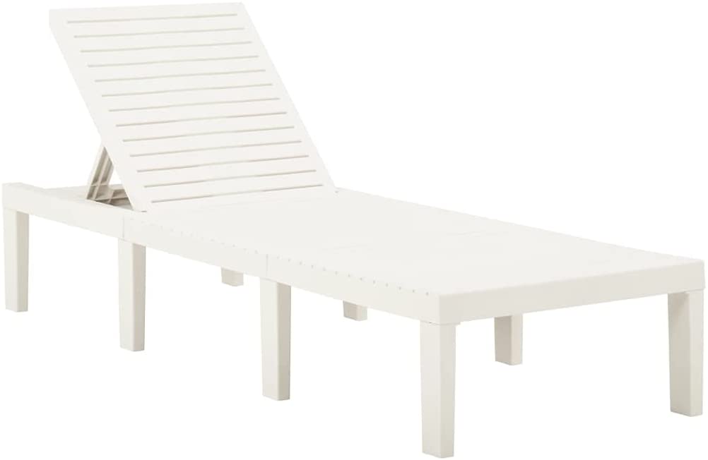 Lettino in resina modulare schienale reclinabile Haiti bianco