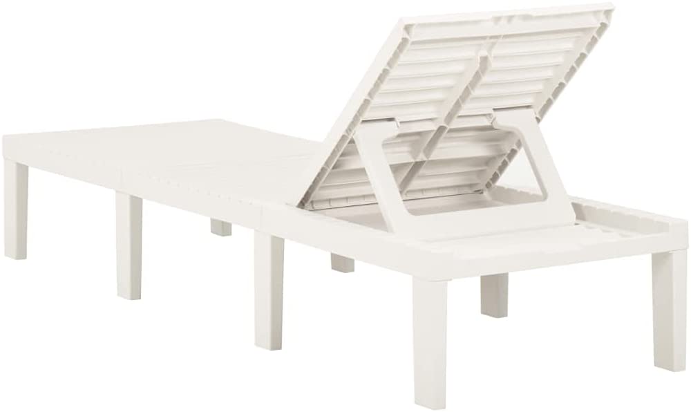 Lettino in resina modulare schienale reclinabile Haiti bianco
