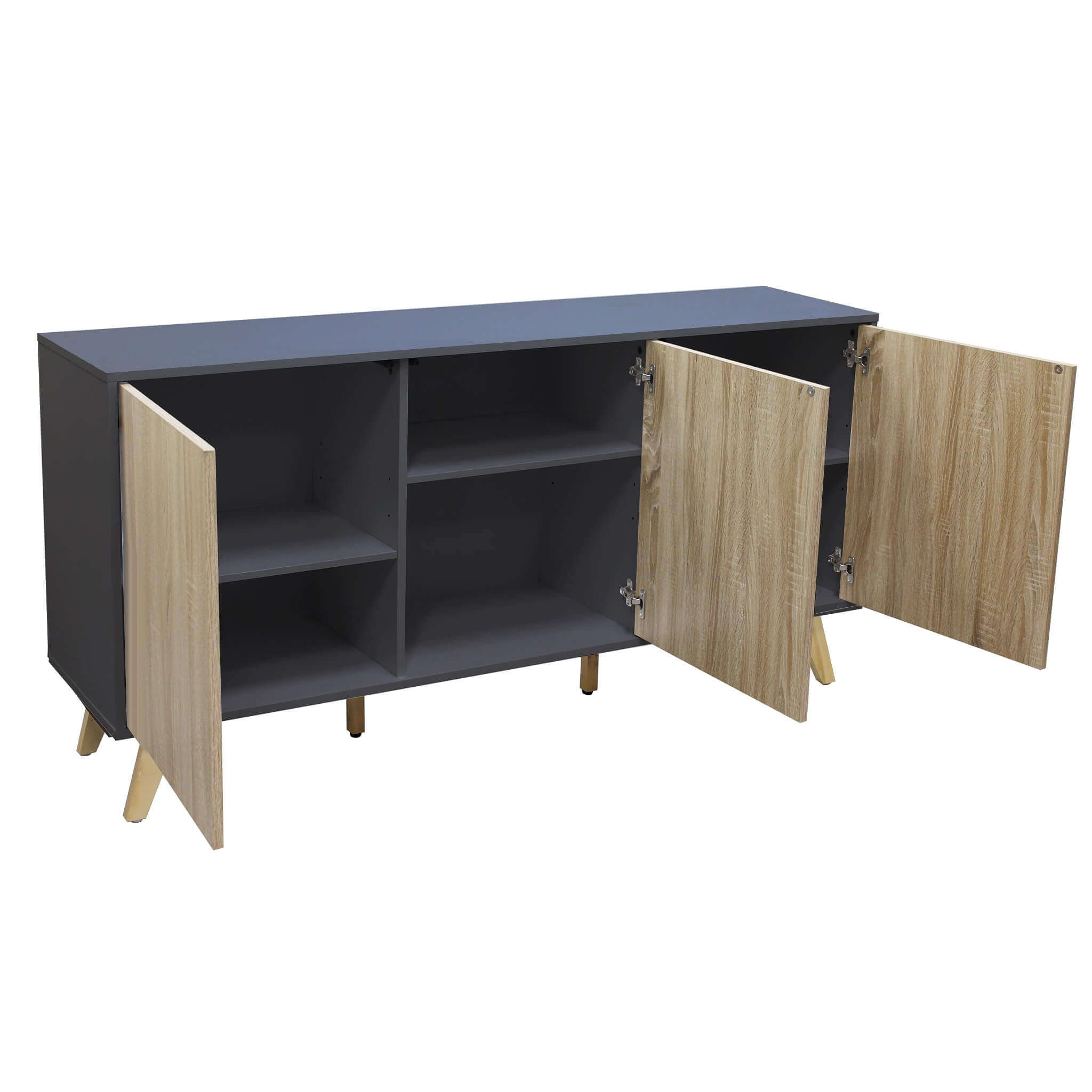 Mobile credenza da interno salotto moderno in legno nobilitato bilaminato con ante push and pull Linea Elegance