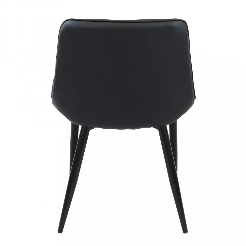 Sedia larga da interno sala da pranzo con struttura in metallo e seduta morbida rivestita in ecopelle No Arm