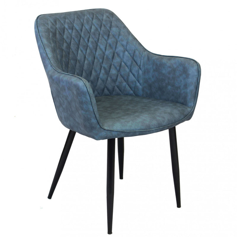 Sedia poltrona da interno con struttura in metallo e seduta larga imbottita rivestita in ecopelle Chair XL
