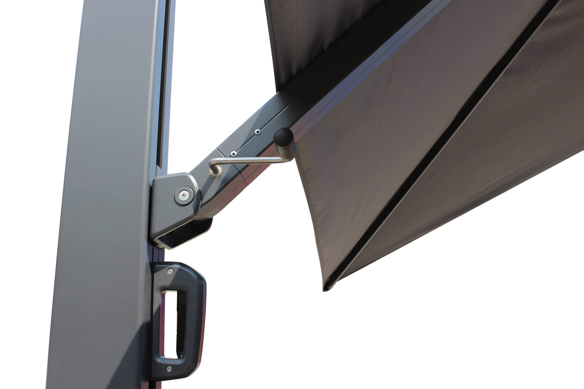 Ombrellone da giardino 4x4 mt con palo laterale e antivento Scripta