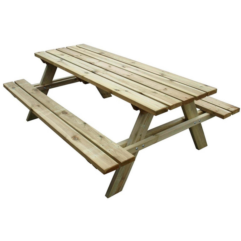 Tavolo in legno con panche 200X148X70 cm da giardino Picnic impregnato F