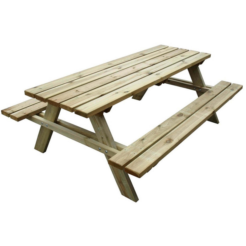 Tavolo in legno con panche 200X148X70 cm da giardino Picnic impregnato F