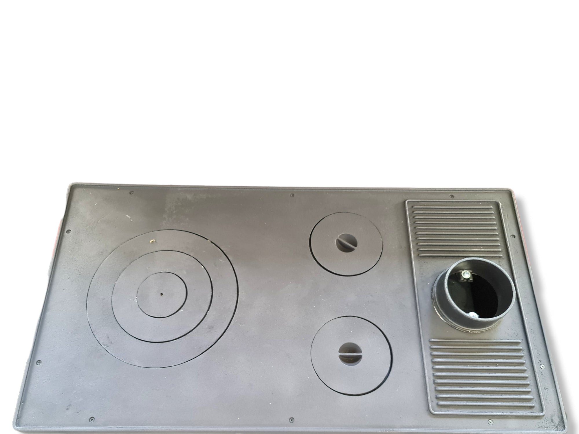 Cucina stufa riscaldamento a legna con forno focolare in ghisa con post combustione 7,9 kw K-Line Social bianca