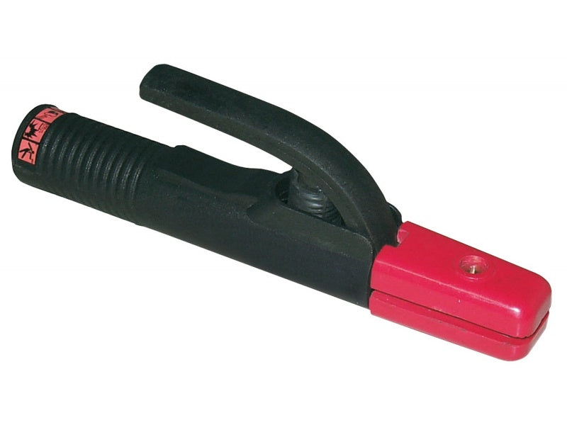 Pinza porta elettrodo con serraggio a leva impugnatura in nylon e corpo in ottone