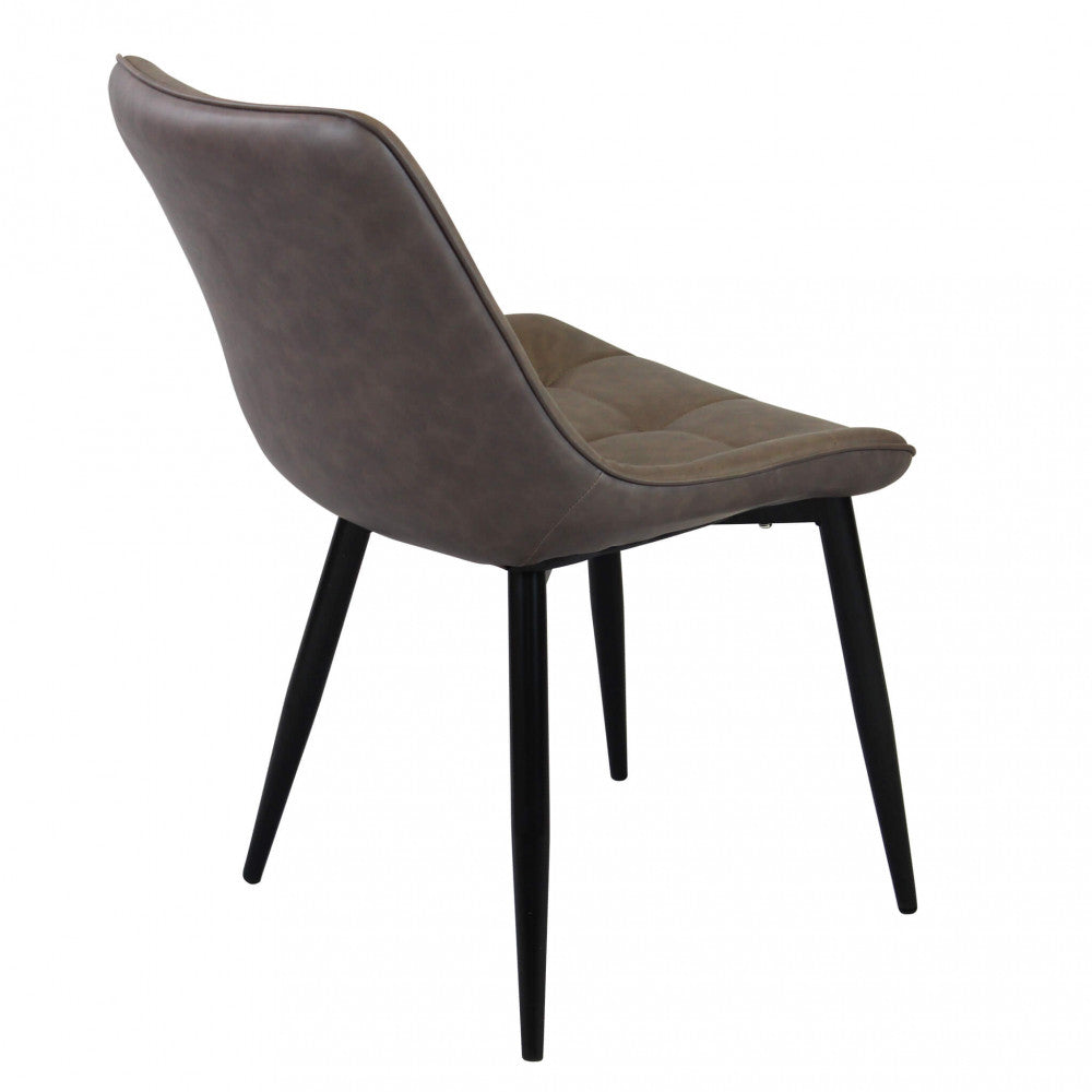 Sedia larga da interno sala da pranzo con struttura in metallo e seduta morbida rivestita in ecopelle No Arm