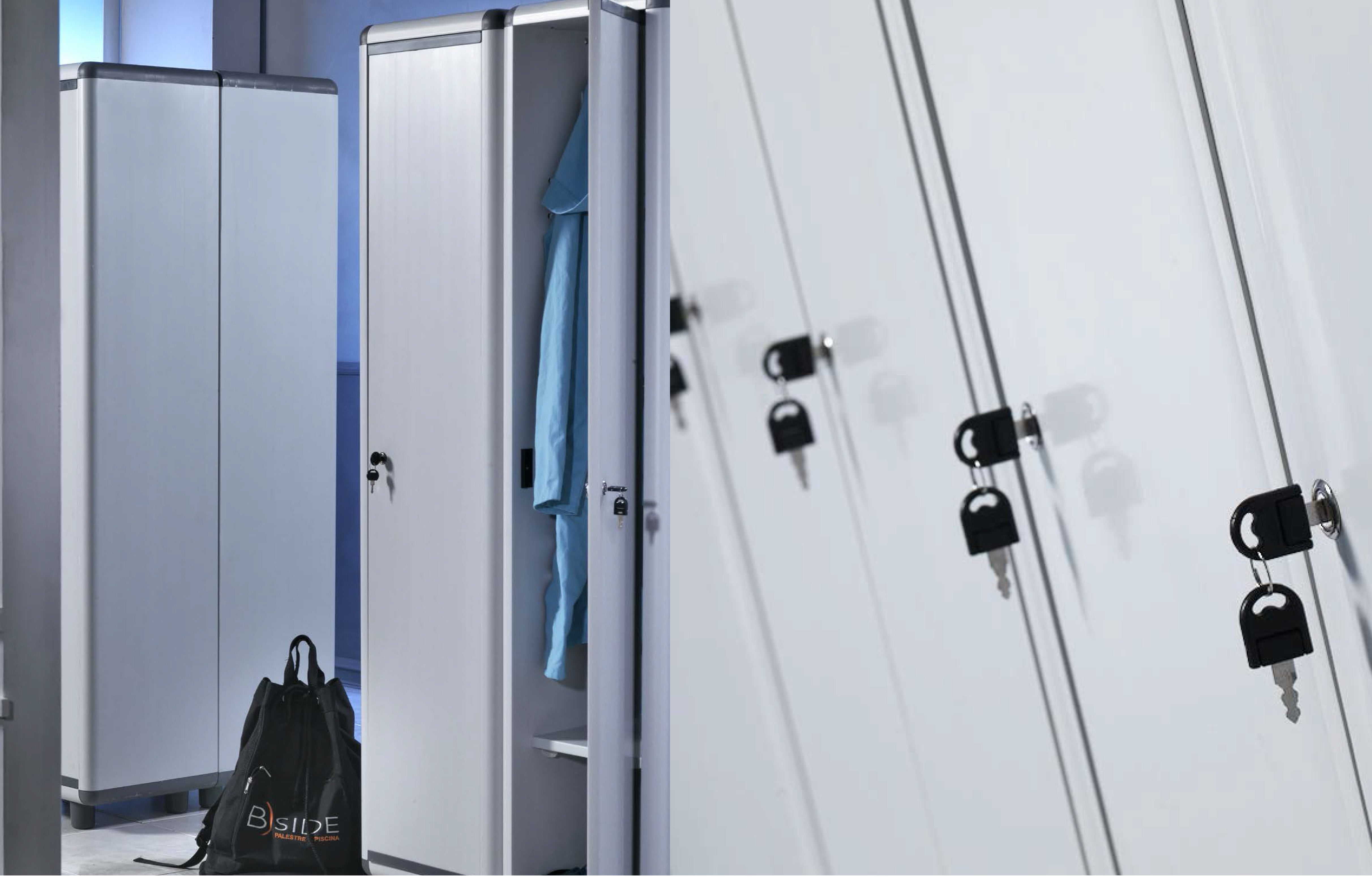 Armadietto Spogliatoio 2 ante sporco pulito Easy L 72 x P 40 x H 175 cm grigio chiaro