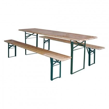Set birreria tavolo con due panche 210x60xh78cm giardino pic nic sagre