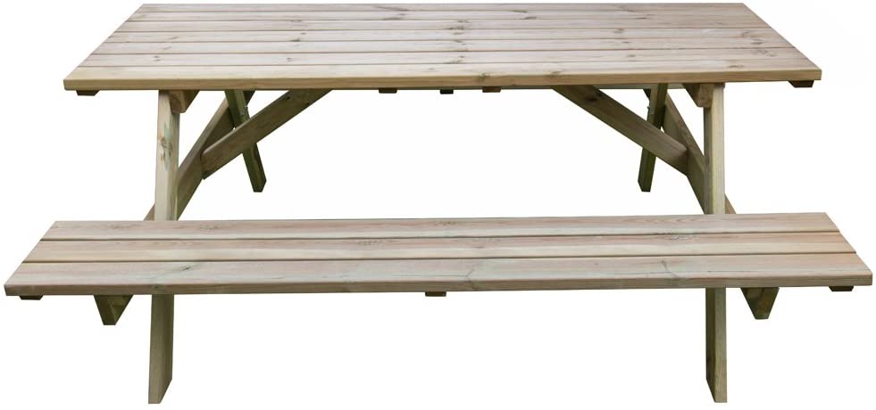 Tavolo in legno con panche 180X160X71 cm da giardino Picnic impregnato F