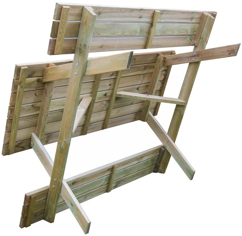 Tavolo in legno con panche 180X160X71 cm da giardino Picnic impregnato F