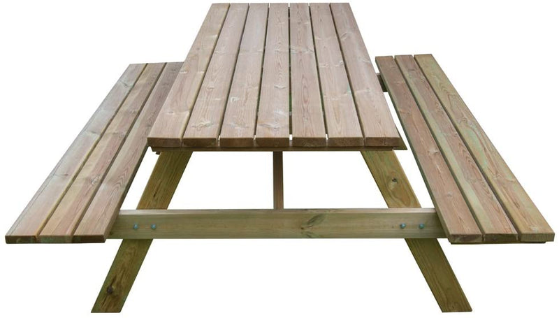 Tavolo in legno con panche 180X160X71 cm da giardino Picnic impregnato F