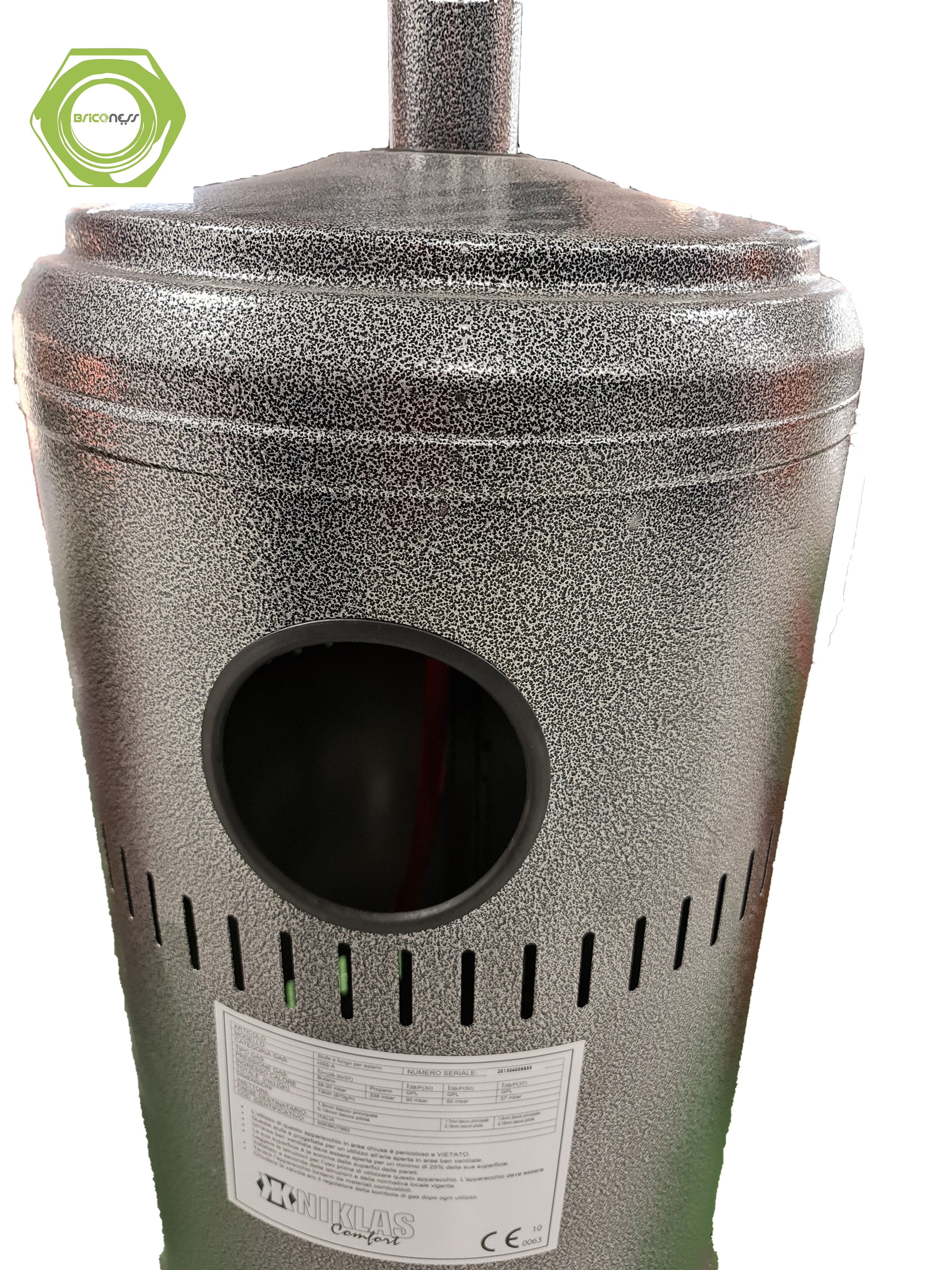 Stufa a gas termopatio da esterno modello a fungo grigio Niklas