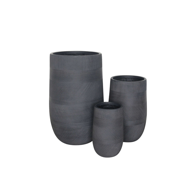 Vasi per piante da interno esterno in fibra di argilla set 3 vasi Gelsomino