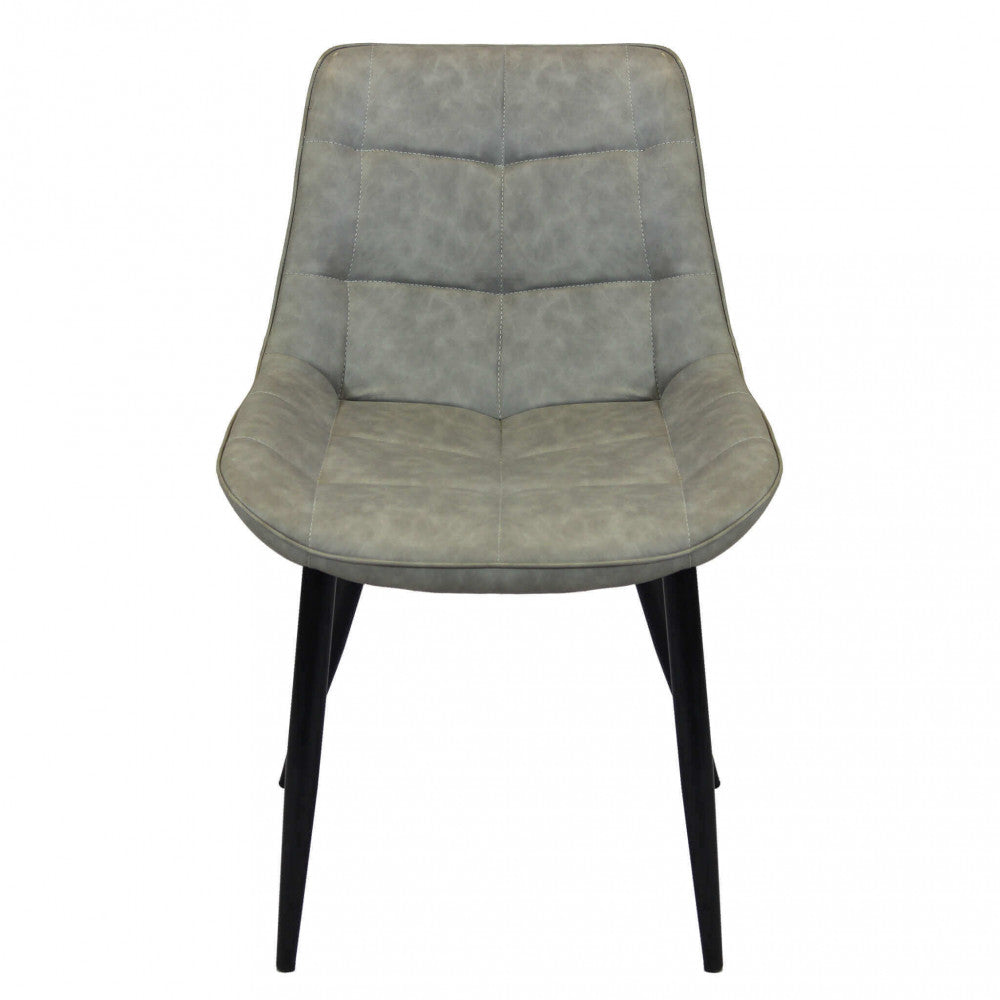 Sedia larga da interno sala da pranzo con struttura in metallo e seduta morbida rivestita in ecopelle No Arm