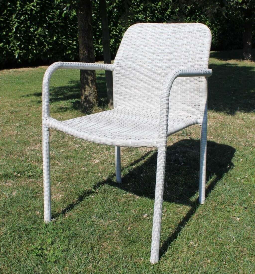 Sedia poltrona impilabile per esterno in wicker PORTO