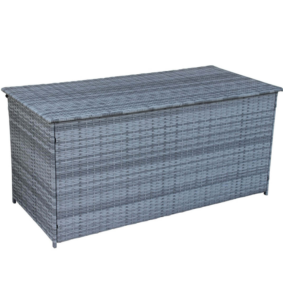 Baule cassapanca da esterno in Rattan intrecciato colore grigio chiaro P