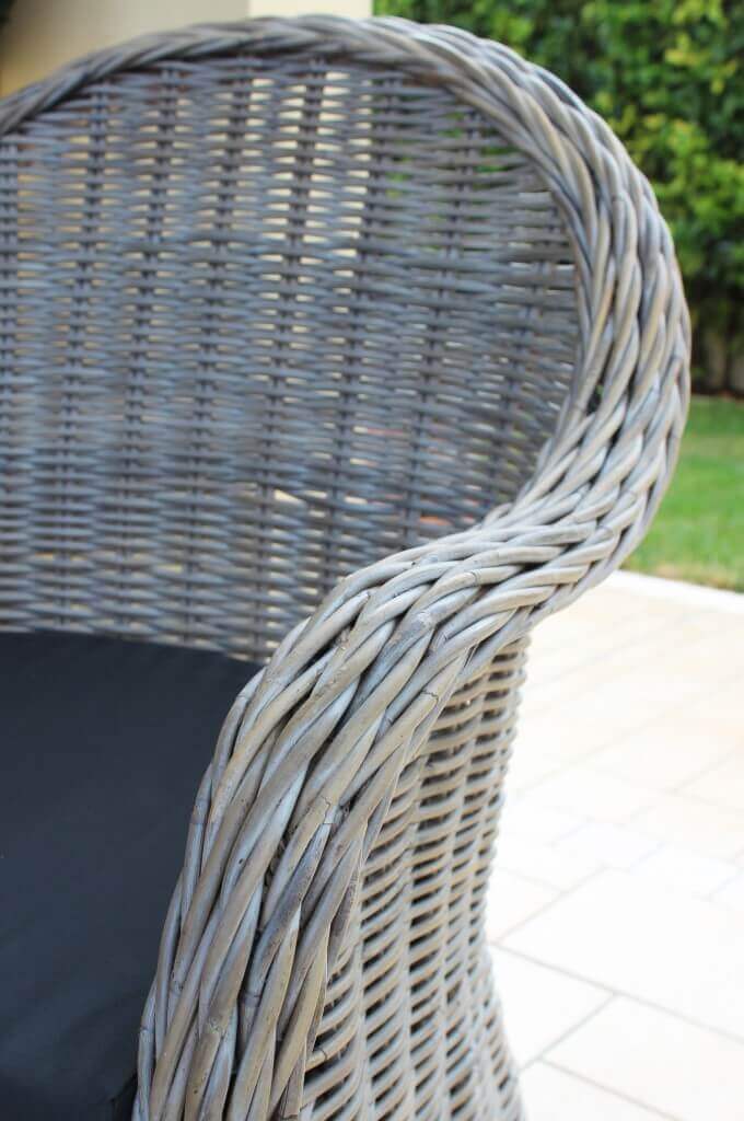 Salotto per esterno in wicker completo con cuscini MILWAY