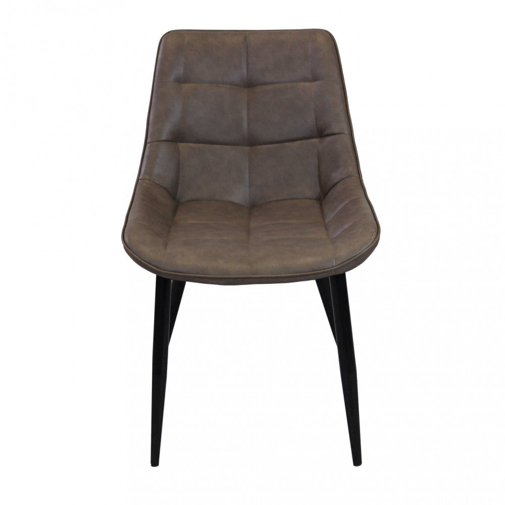 Sedia larga da interno sala da pranzo con struttura in metallo e seduta morbida rivestita in ecopelle No Arm