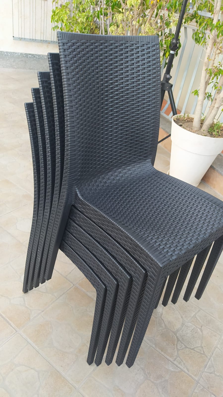 Sedia in resina impilabile effetto rattan Bistrot Grandsoleil
